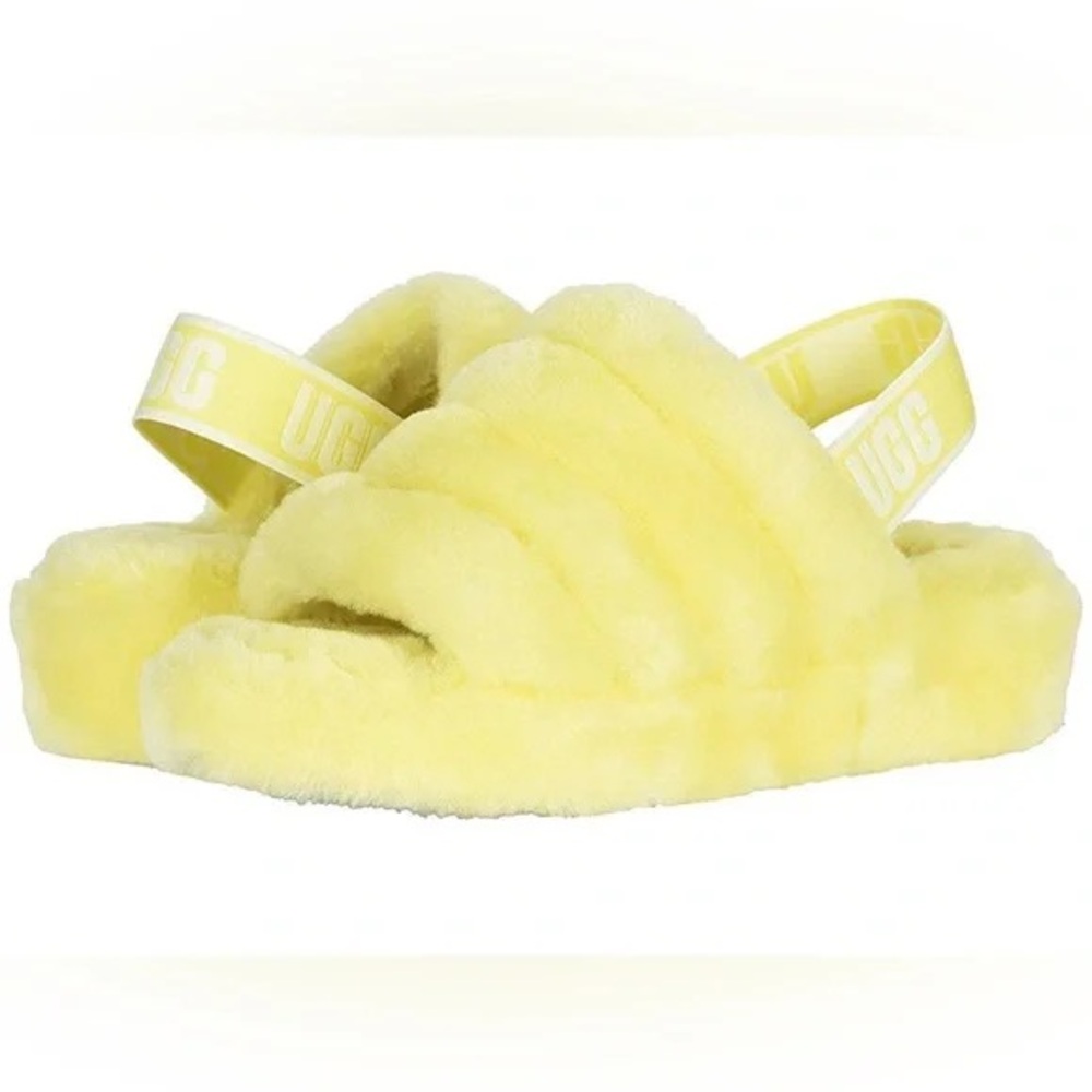 UGG Yellow Fluffy Slippers